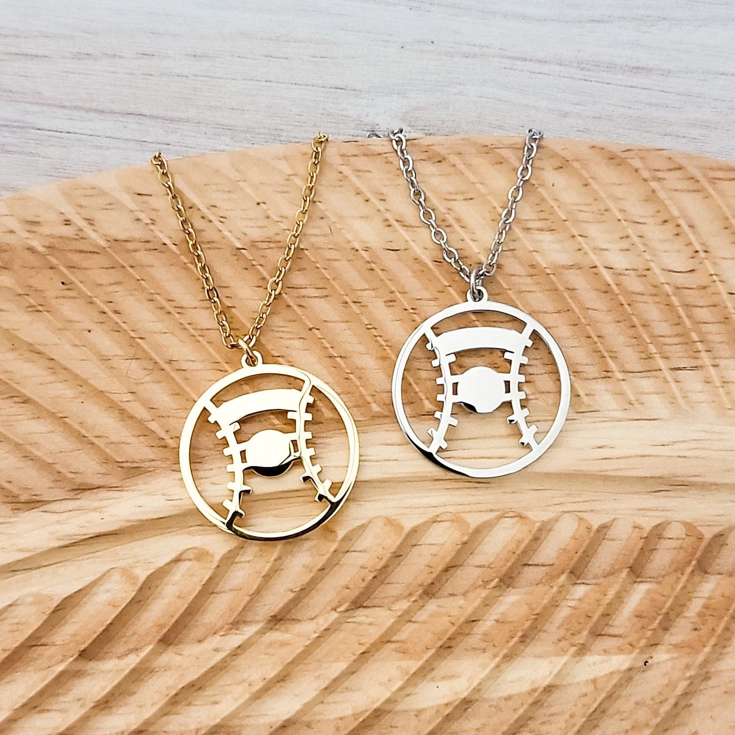 Baseball and Softball Necklace | Silver or Gold | Personalized Sports Jewelry