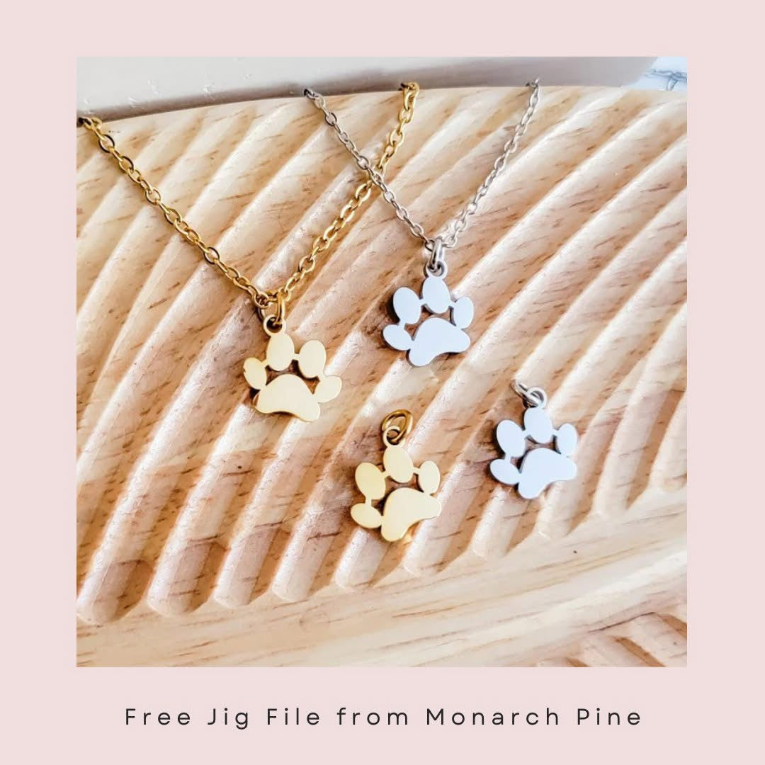 Petite Paw Print Necklace (Silver or Gold) with Optional Extra Charms