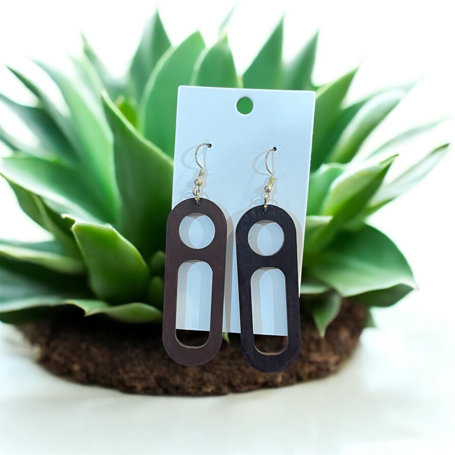 Brown Modern Arch Earrings