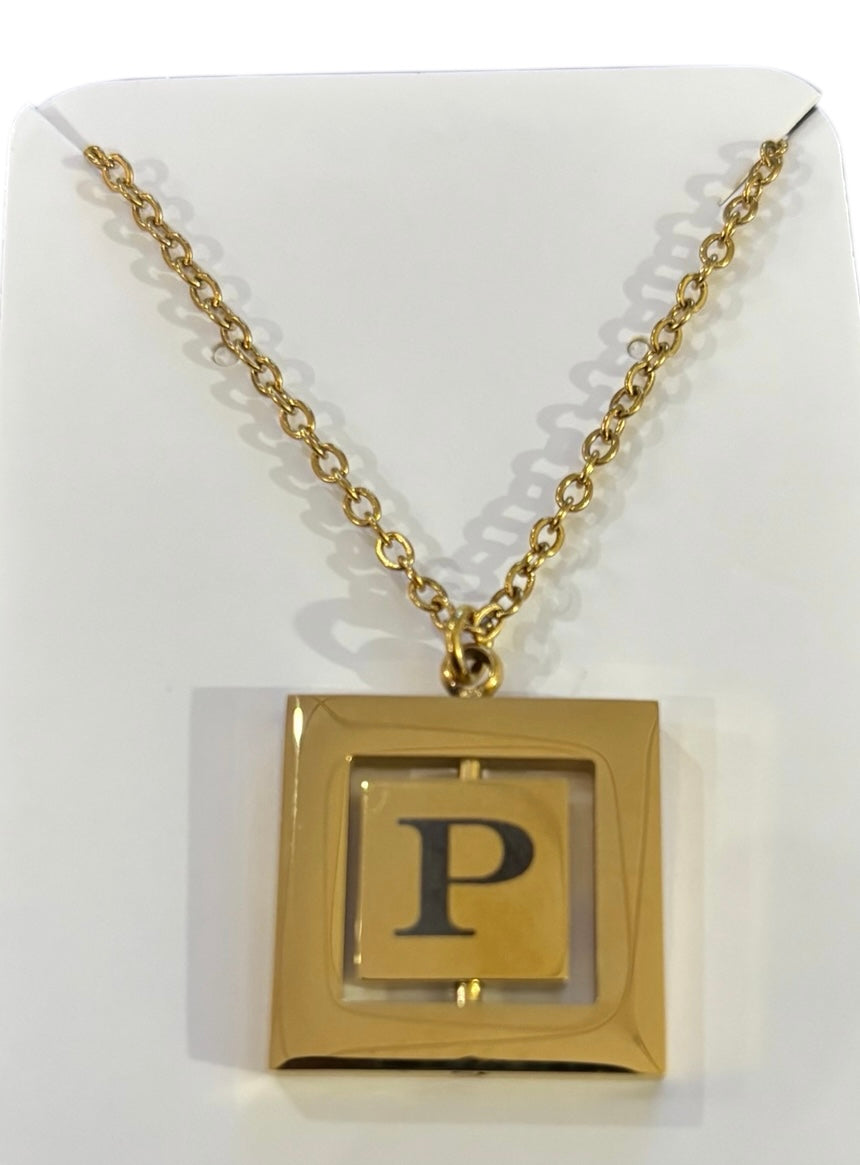 Rotating Square Necklace | Silver or 14k Gold