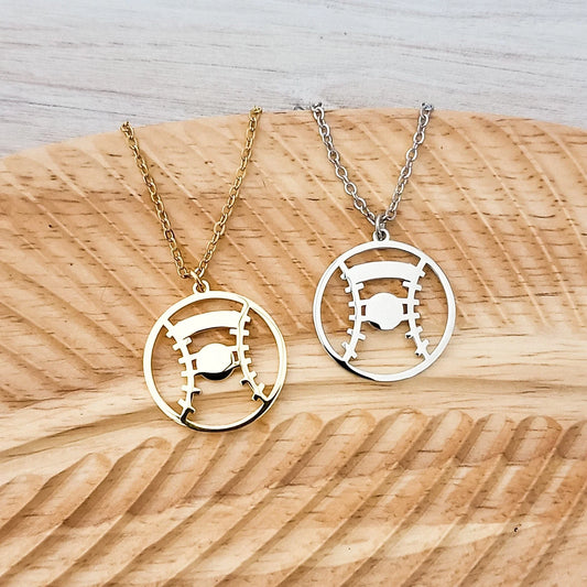 Baseball and Softball Necklace | Silver or Gold | Personalized Sports Jewelry