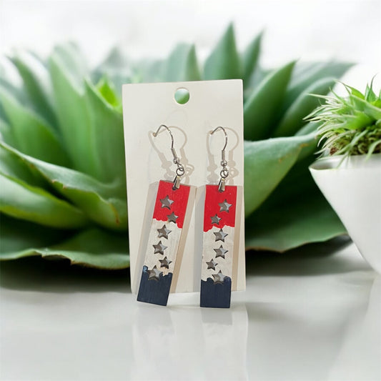 Patriotic Star Stripe Earrings