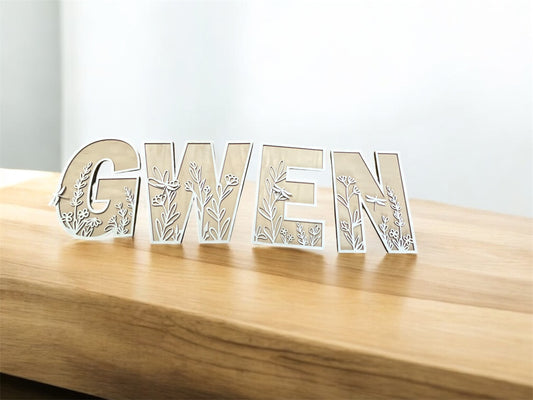 Floral Name Letters - Custom Nursery or Kids Room Decor