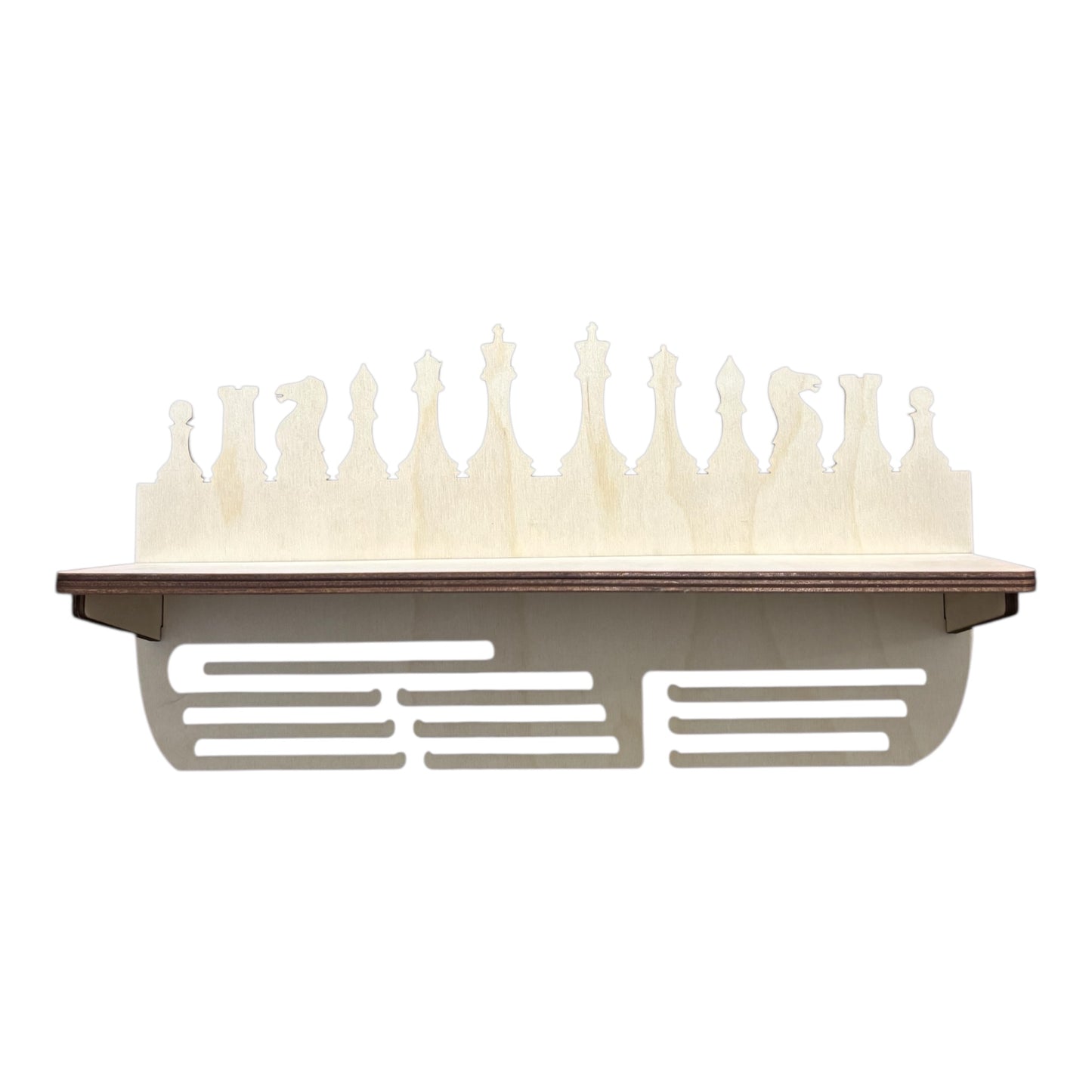Trophy and Medal Display Shelf
Chess Design
Natural Wood or Black Finish
