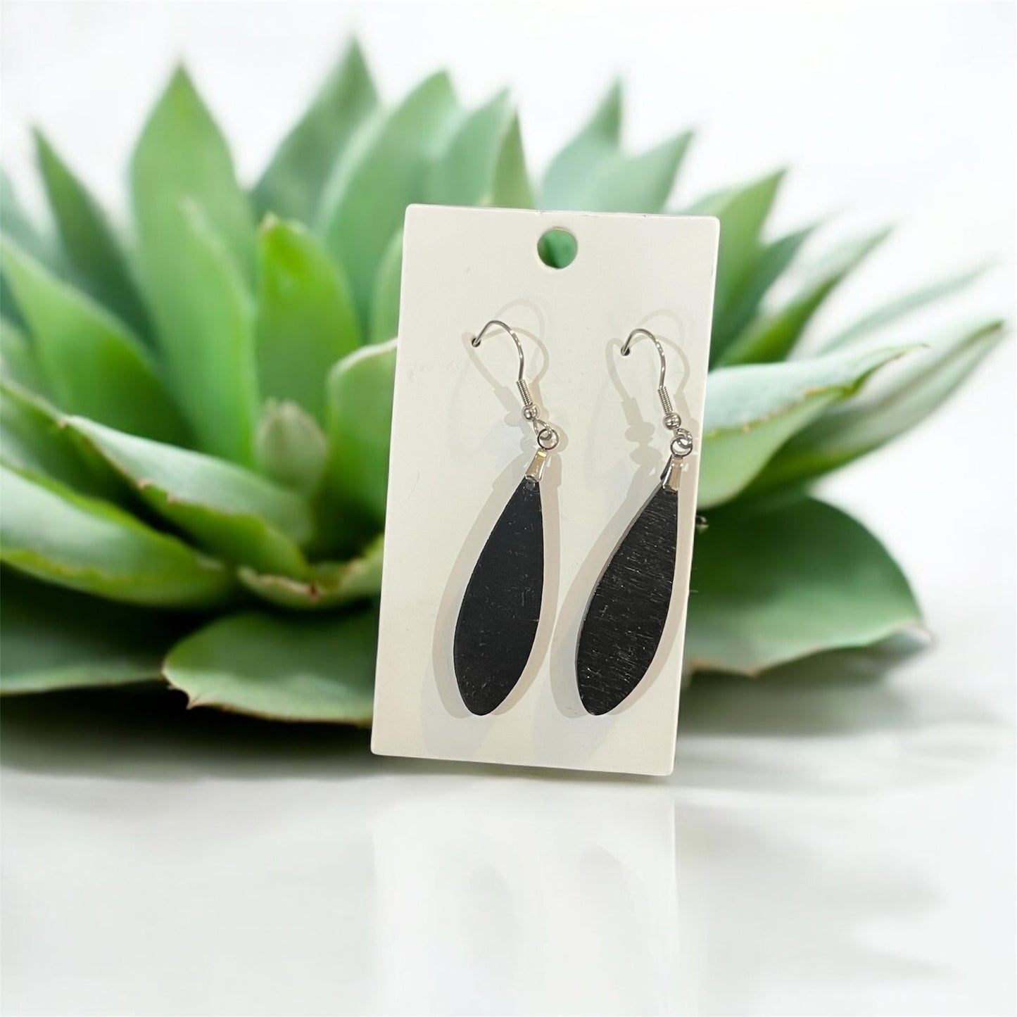 Black Teardrop Earrings