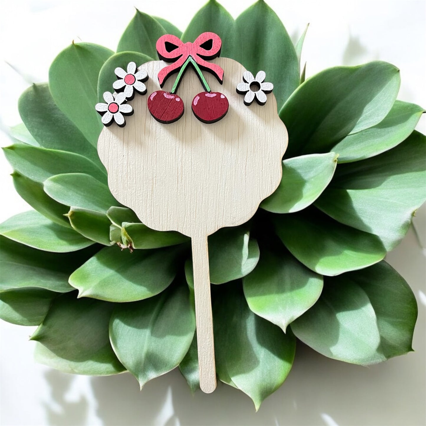Personalized Cherry Blossom Cake Topper - Handmade Wood Part Decoration