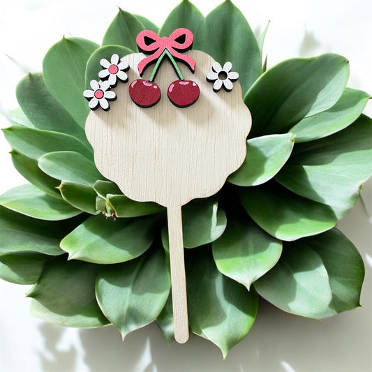 Personalized Cherry Blossom Cake Topper - Handmade Wood Part Decoration