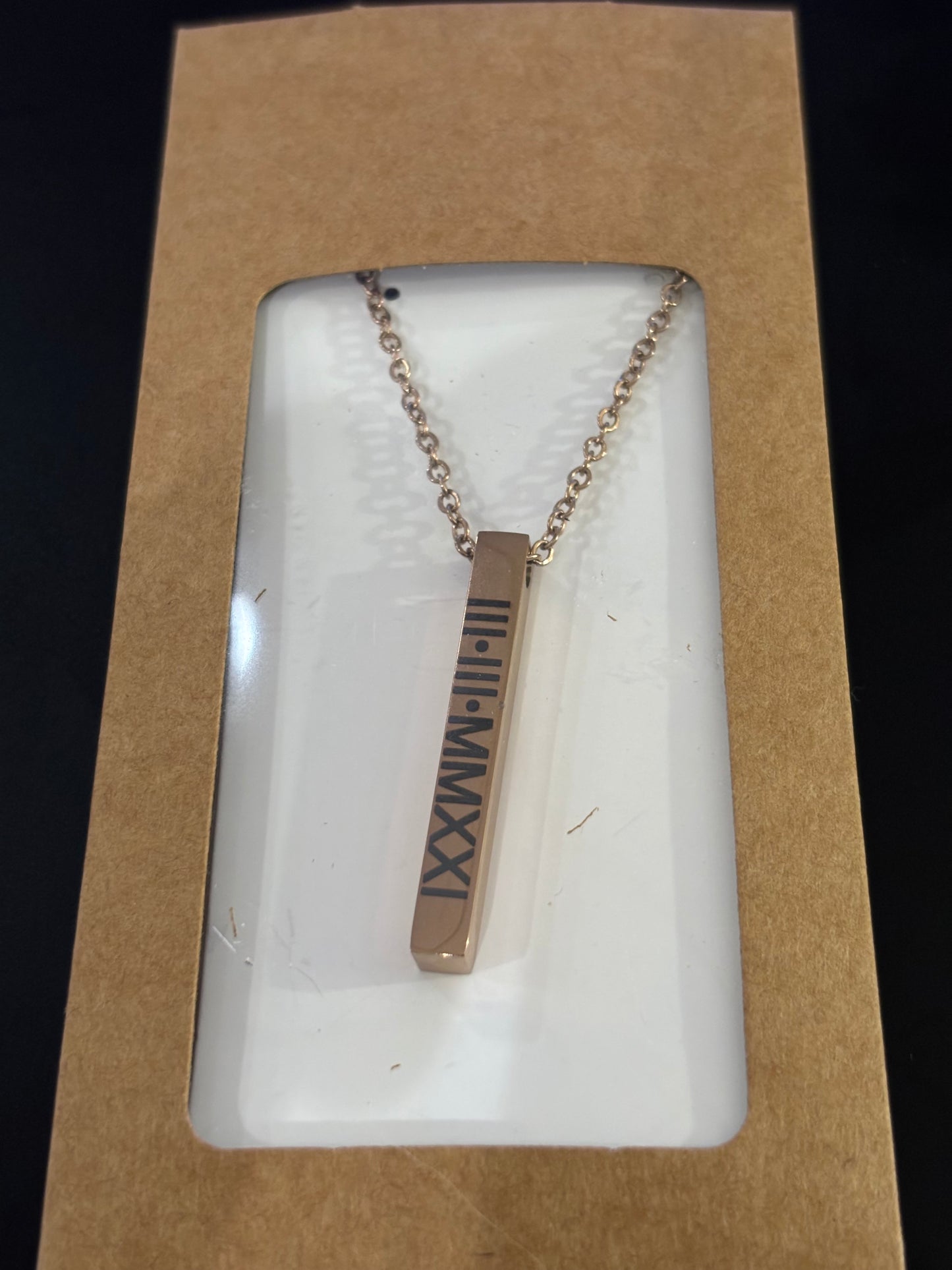 Engravable Vertical Bar Necklace | Stainless Steel | Silver, Gold, or Rose Gold