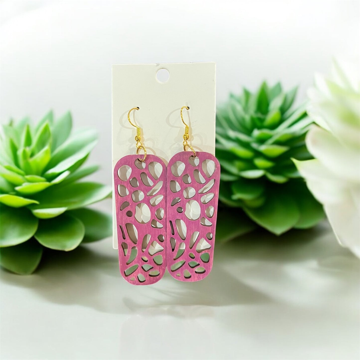 Pink Pebble Cutout Earrings