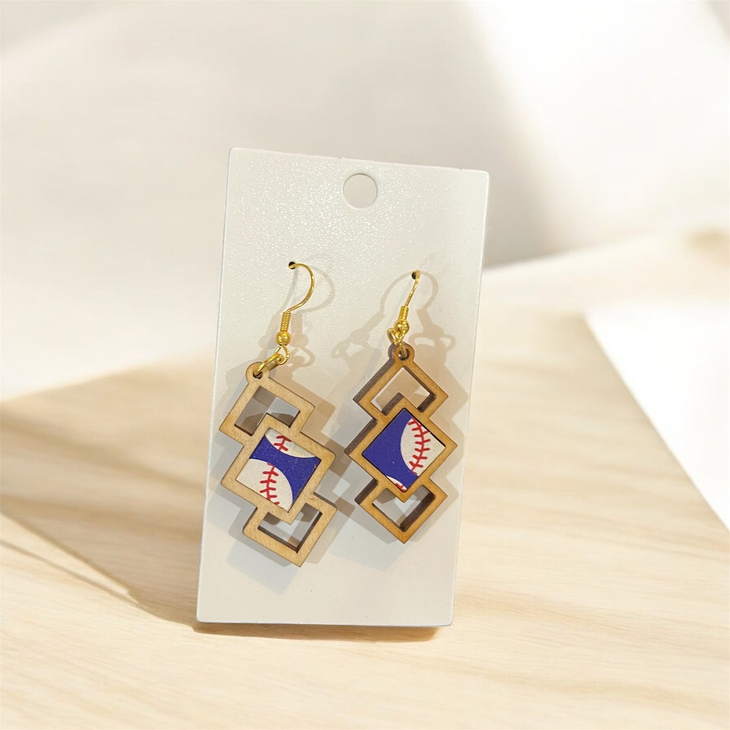 Geometric Baseball Earrings