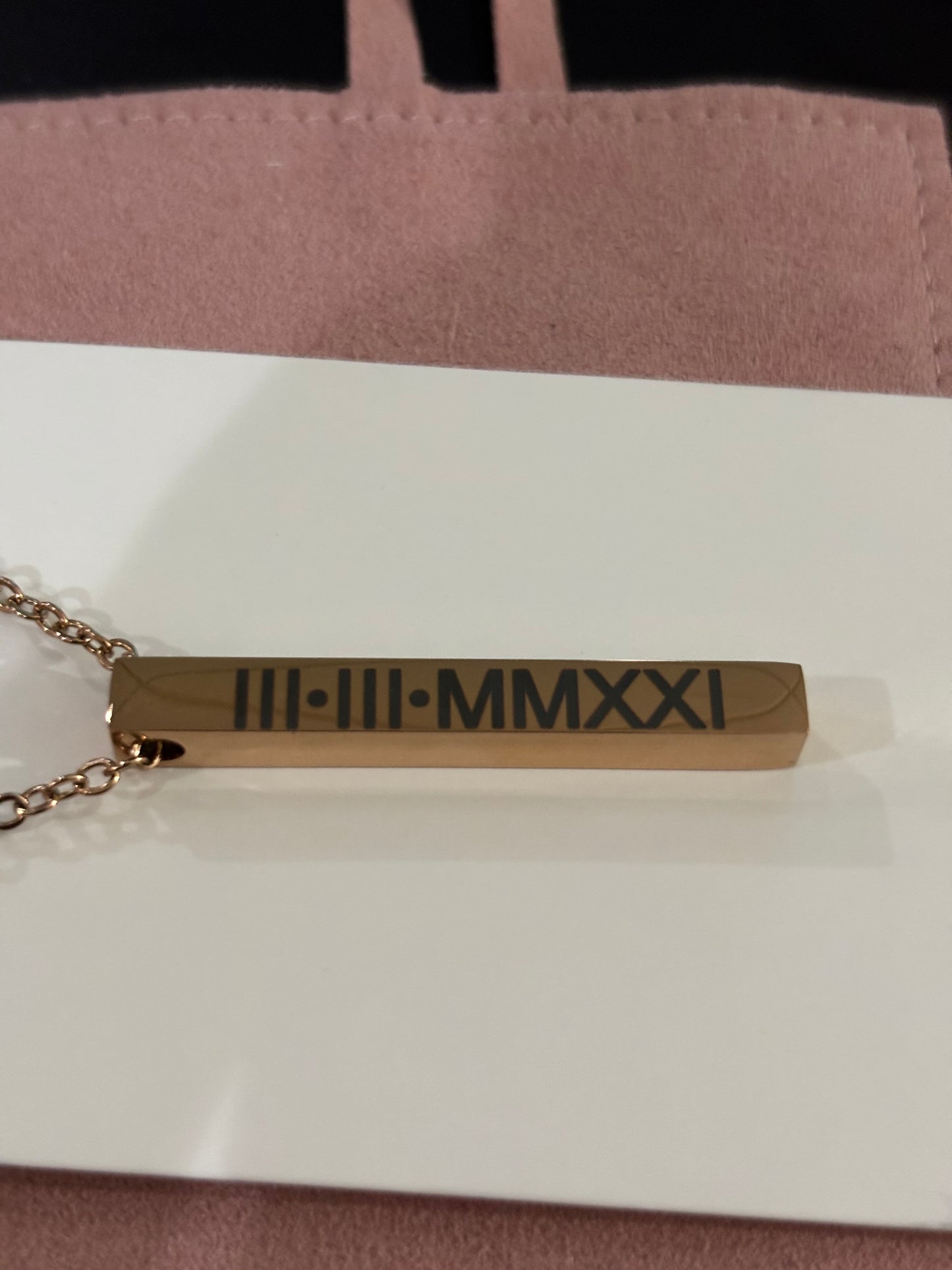 Engravable Vertical Bar Necklace | Stainless Steel | Silver, Gold, or Rose Gold