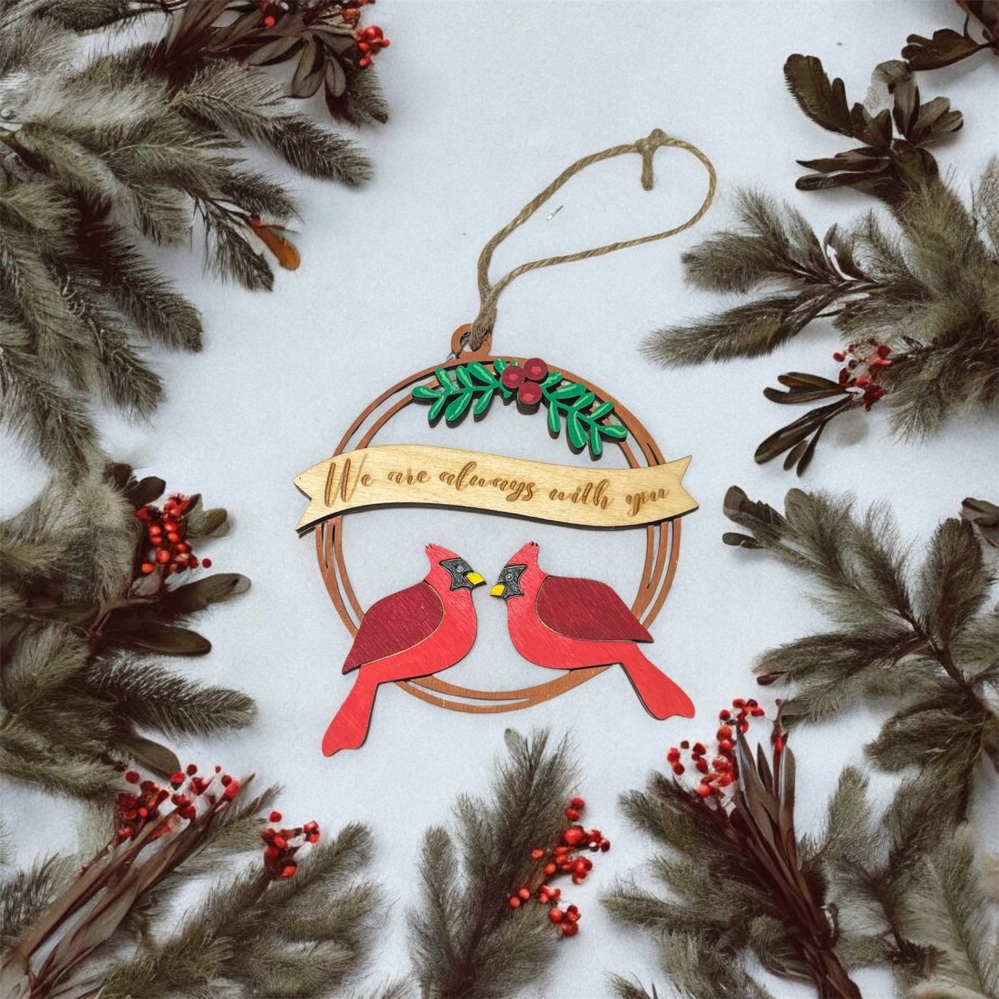 Cardinal Memorial Ornament - "We Are Always with You" Holiday Keepsake