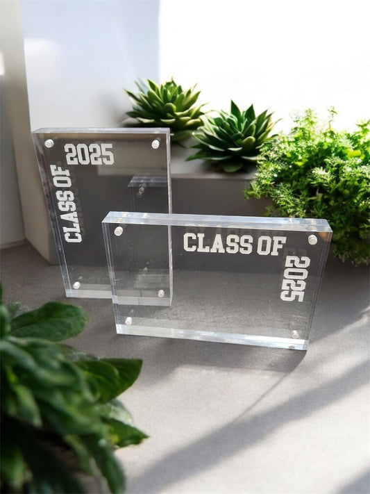 Class of 2025 Acrylic Photo Frame - 4x6” Engraved Graduation Keepsake