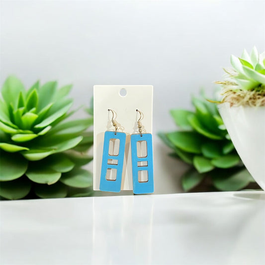 Sky Blue Windowpane Earrings