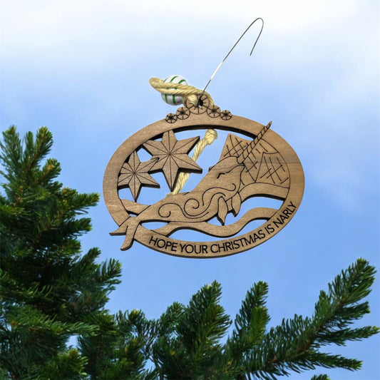 "hope Your Christmas is Nar-ly" Narwhal Ornament - Fun and Unique Holiday Decor