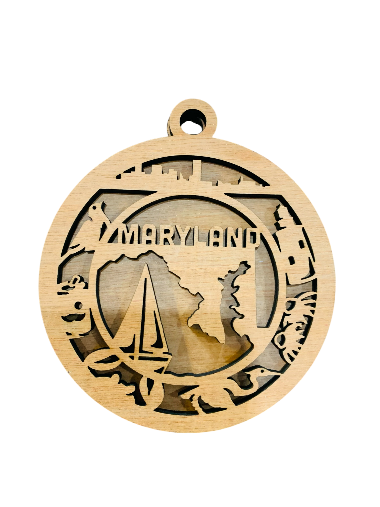 Maryland State Ornament | Laser Cut Wooden Ornament