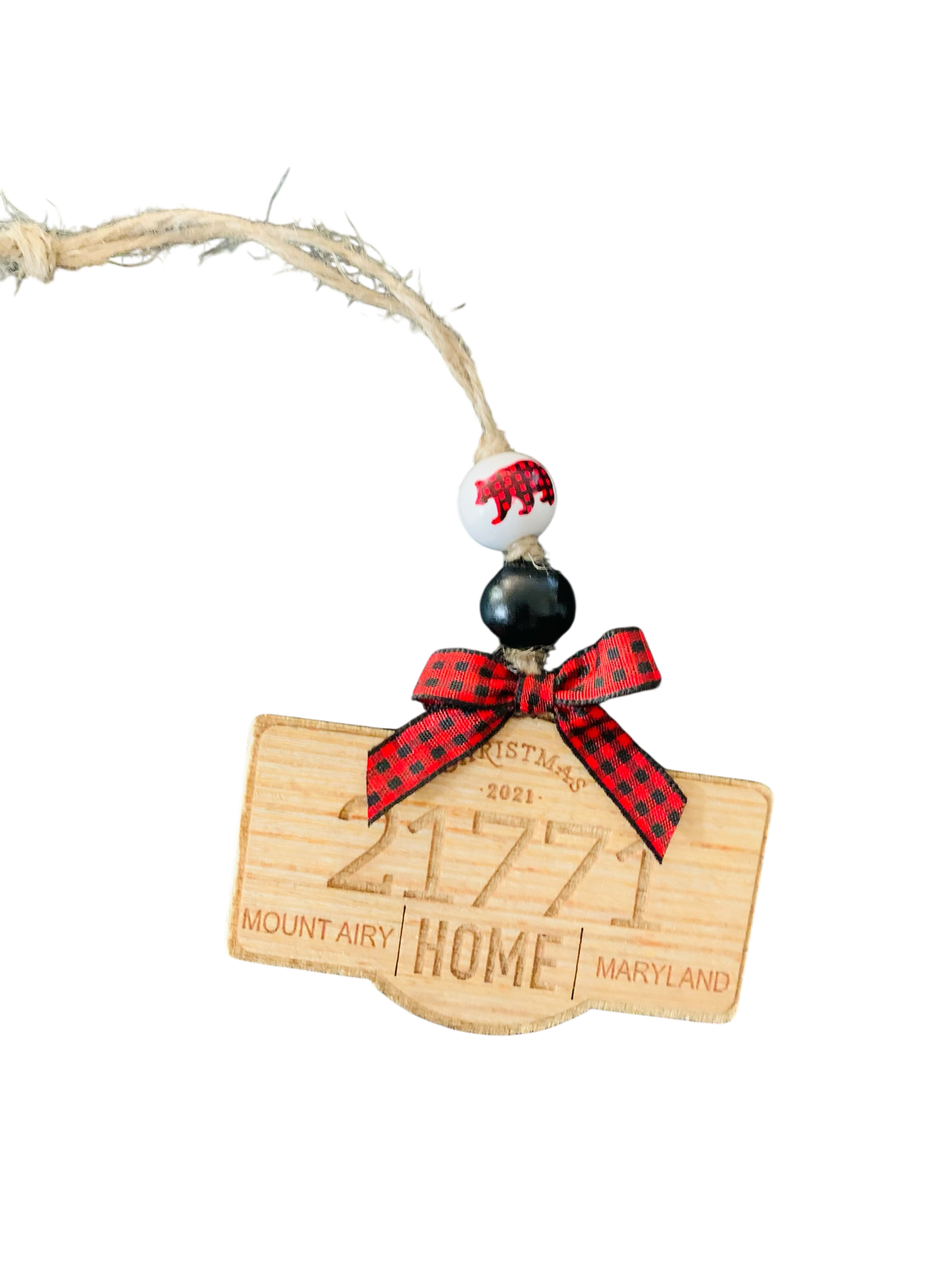 Custom Zip Code Home Ornament – Personalized Wood Engraved Keepsake