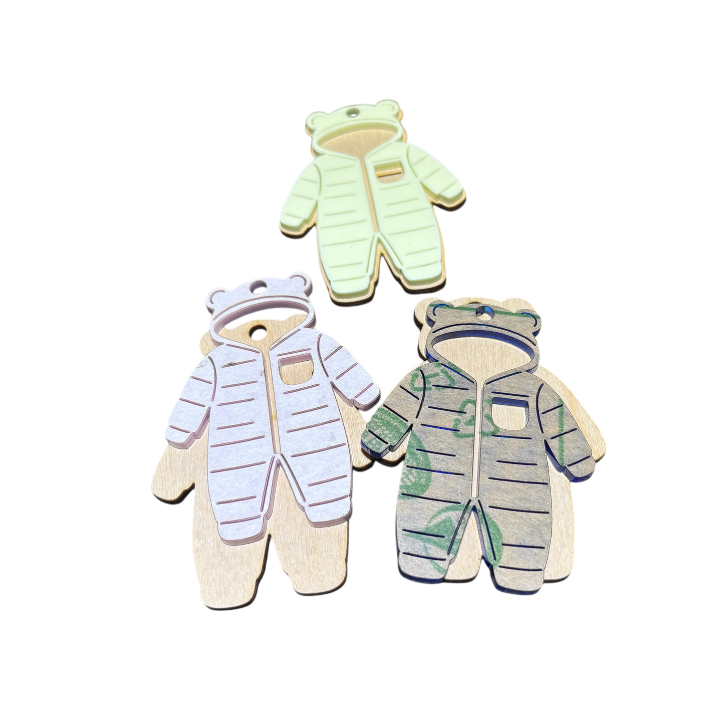 Personalized Baby Snowsuit Ornament – Custom Name Tag • Laser Engraved Keepsake