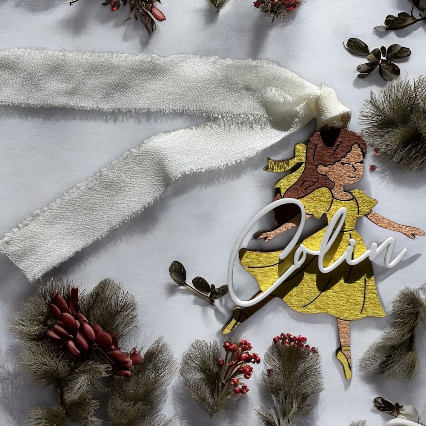 Wooden Ballerina Ornament – Hand-Painted Keepsake
