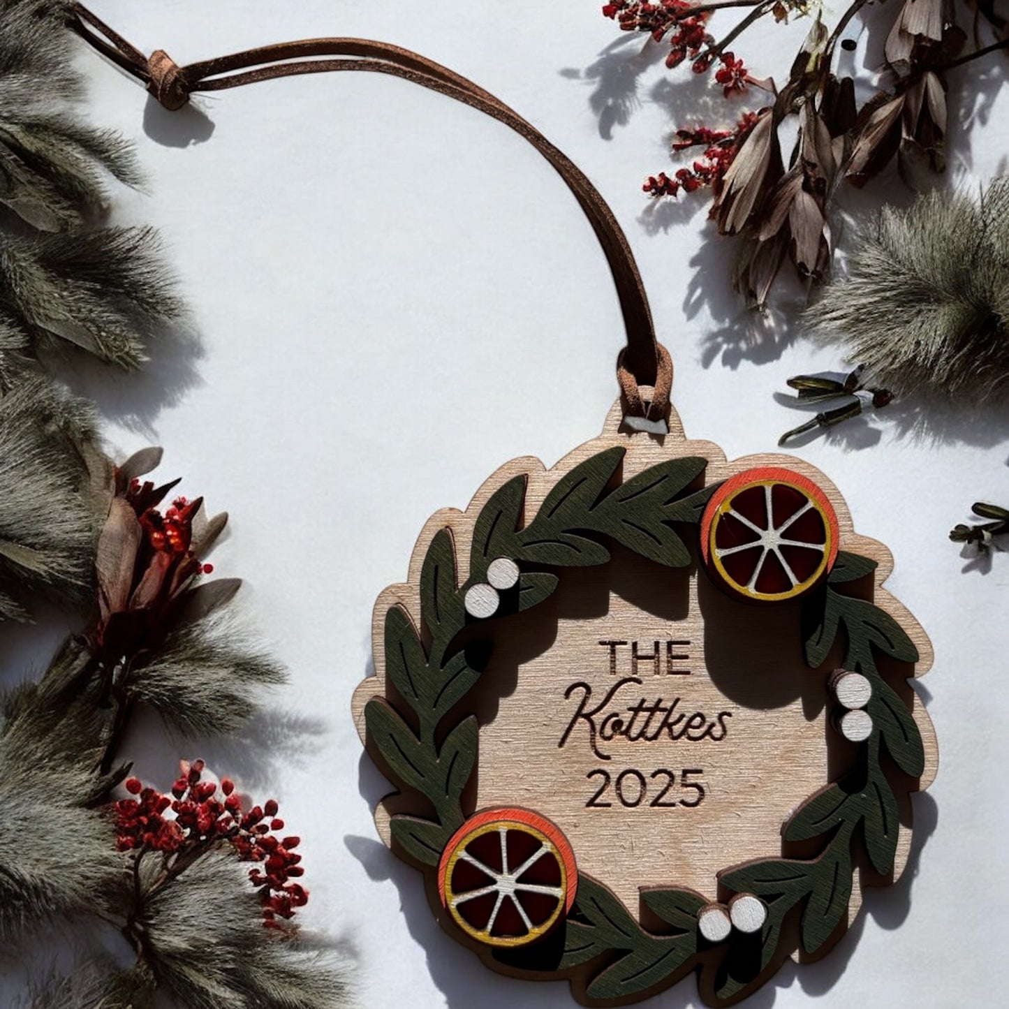 Holiday Wreath Family Ornament