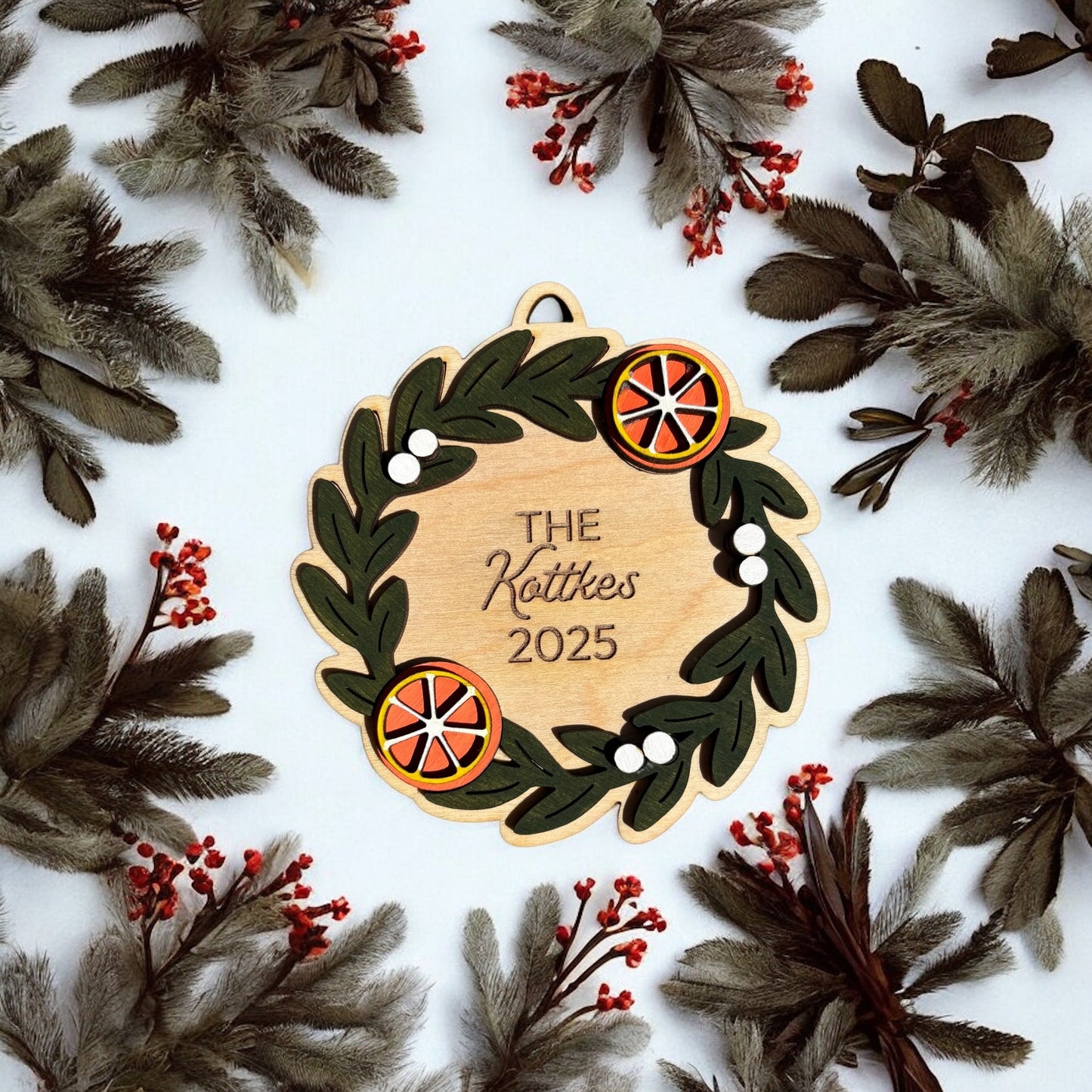 Holiday Wreath Family Ornament
