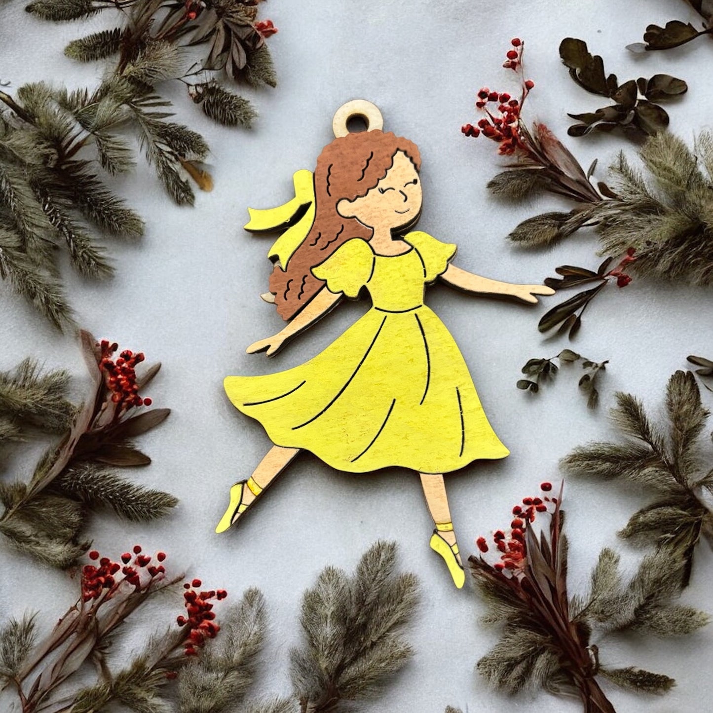 Wooden Ballerina Ornament – Hand-Painted Keepsake